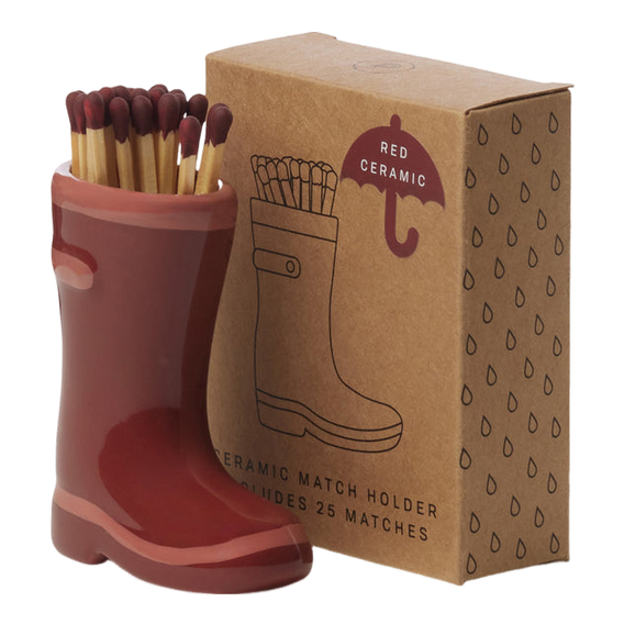 Wellington Boots Matches Holder With Matches