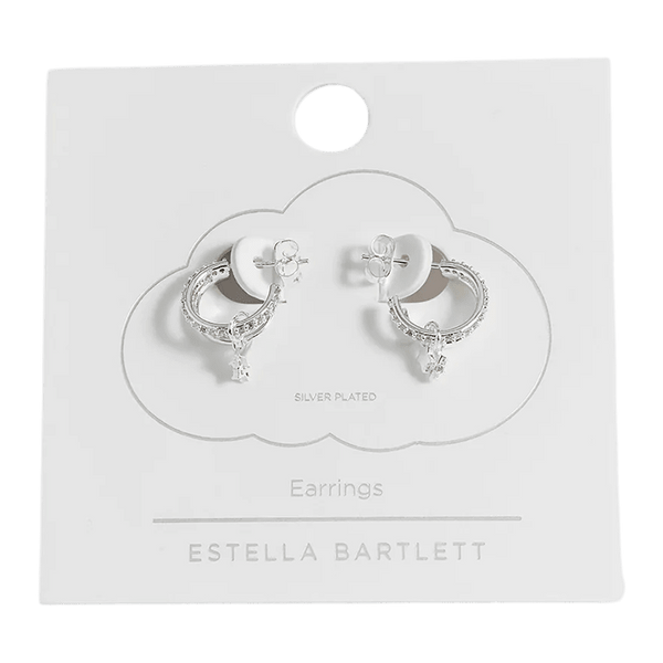 Estella Bartlett Duo Pave Star Hoop Earrings for Women