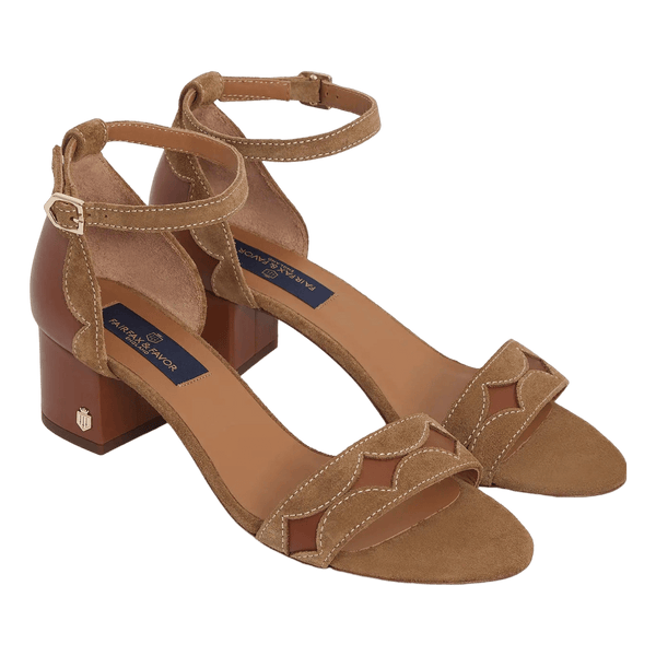 Fairfax & Favor Ohio Mid Heel Suede Sandal