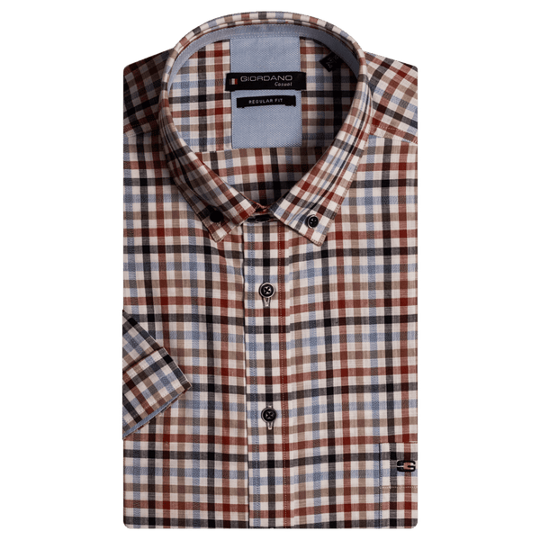 Giordano Short Sleeve Checked Shirt