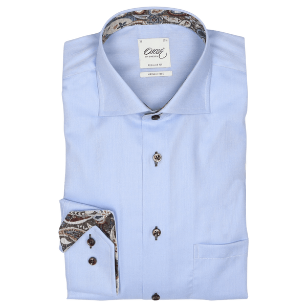 Oscar Formal Long Sleeve Shirt With Paisley Trim for Men