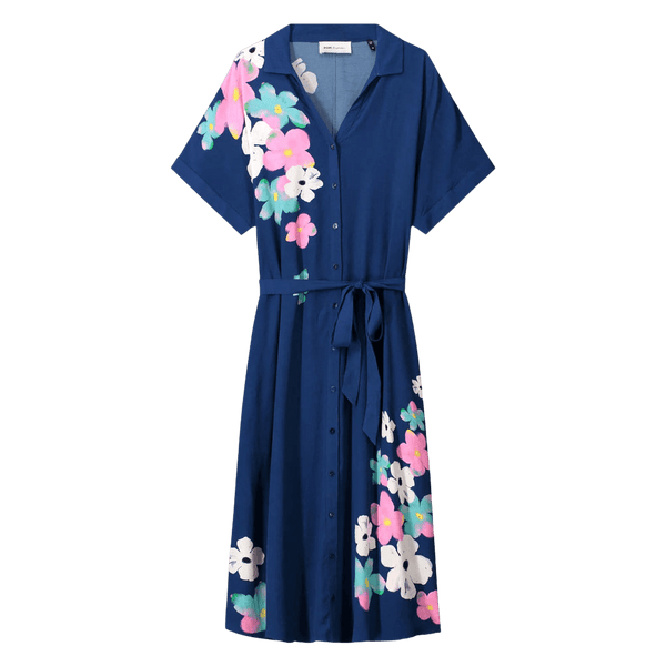 POM Amsterdam Ink Blue Blossom Dress for Women