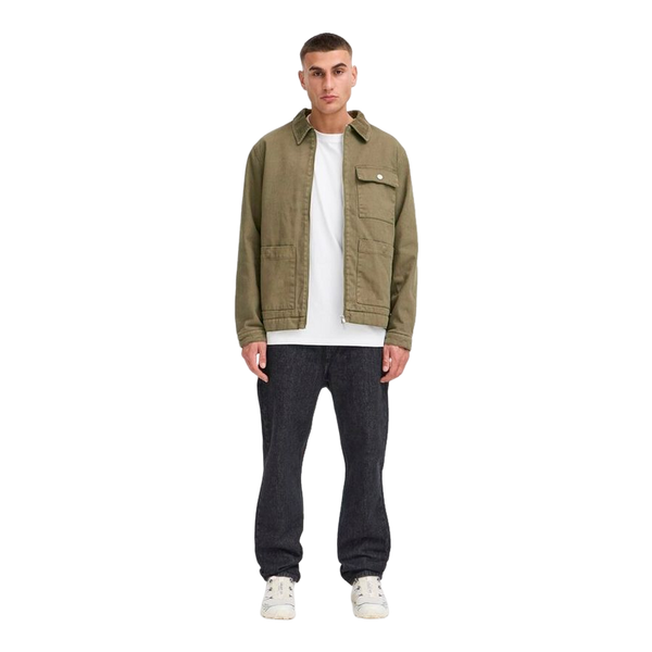 !SOLID Zip Through Cotton Jacket