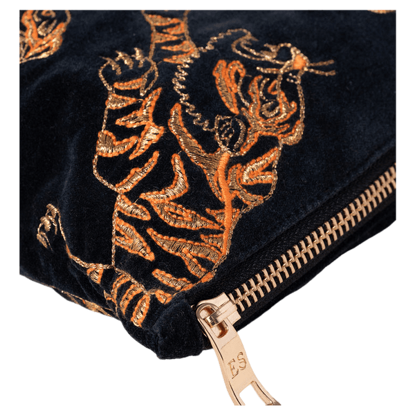 Elizabeth Scarlett Wild Tiger Velvet Everyday Pouch