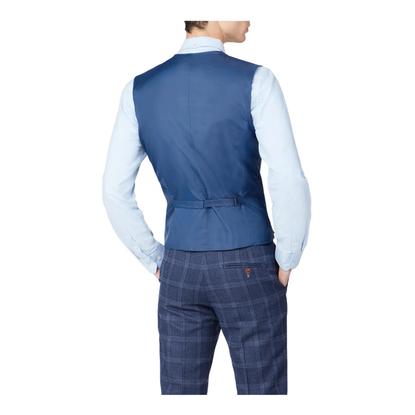 Antique Rogue Tweed Overcheck Suit Waistcoat for Men
