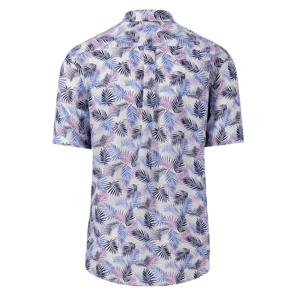 Fynch-Hatton Short Sleeve Linen Floral Shirt for Men