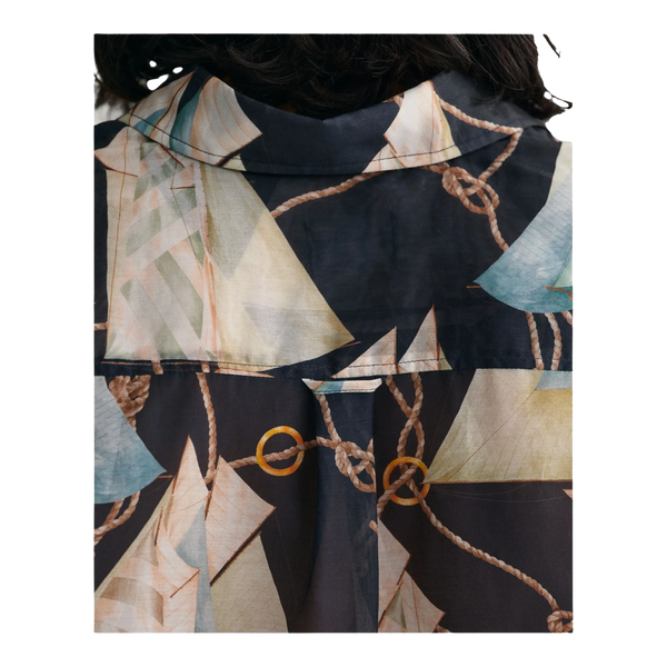 GANT Relaxed Fit Sailing Print Cotton Silk Shirt