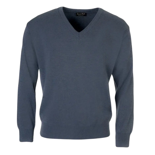 Franco Ponti V Neck Pullover in Denim 2XL-6XL Extra Long