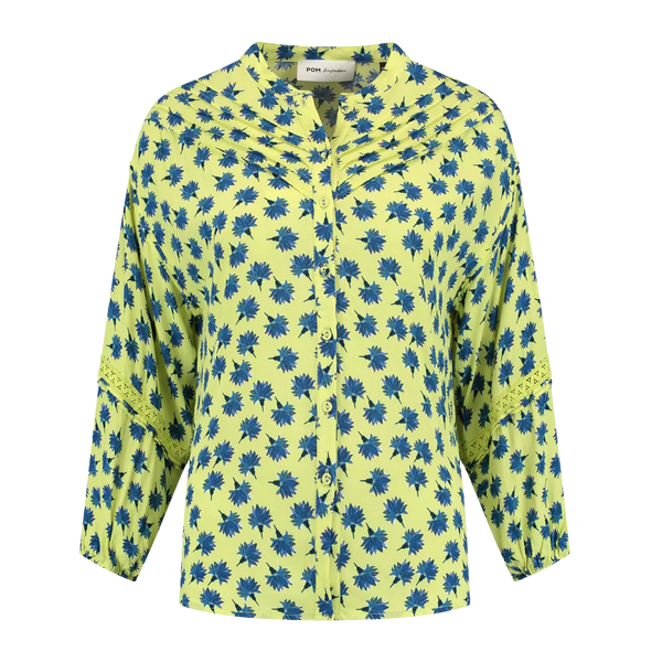 POM Amsterdam Flower Luminous Lime Blouse for Women