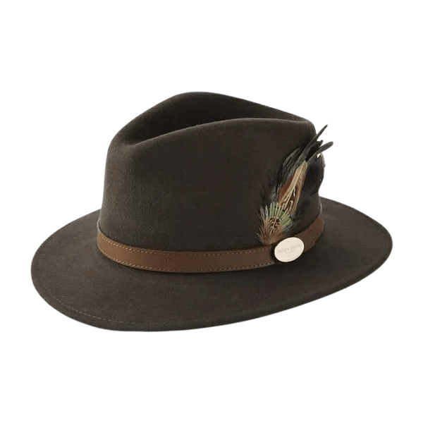 Hicks & Brown Suffolk Fedora with Classic Feather Trim for Women