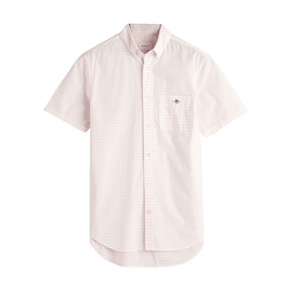 GANT Regular Fit Poplin Gingham Short Sleeve Shirt