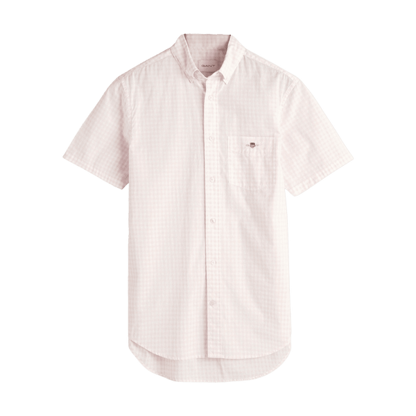 GANT Regular Fit Poplin Gingham Short Sleeve Shirt for Men