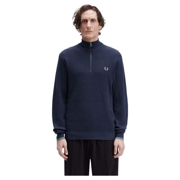 Fred Perry Waffle Stich Half Zip Jumper