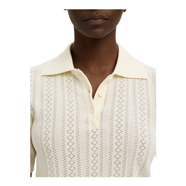 Selected Toledo Structure 2/4 Knit Polo Neck