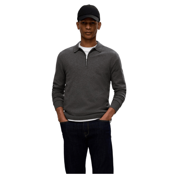 Selected Berg Long Sleeve Half Zip Polo