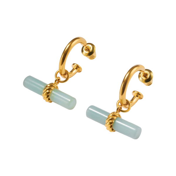 Katie Loxton Azura Waterproof Gold T-bar Hoop Earrings