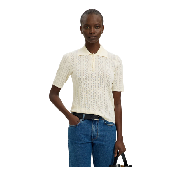 Selected Toledo Structure 2/4 Knit Polo Neck