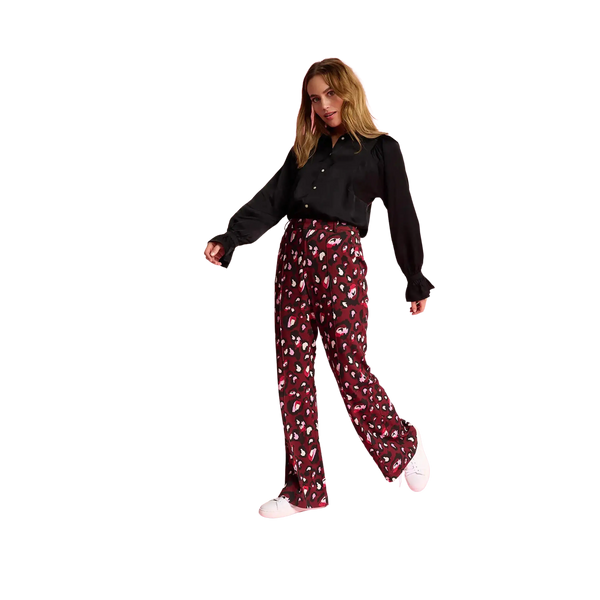 POM Amsterdam Red Leopard Print Trousers
