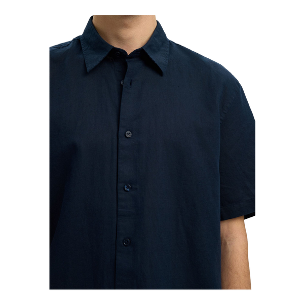 Selected Reg Clay Linen Blend Short Sleeve Shirt