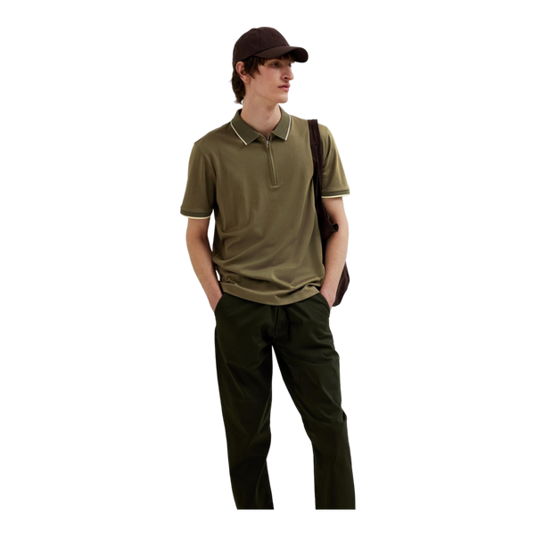 Selected Figo Zip Short Sleeve Polo