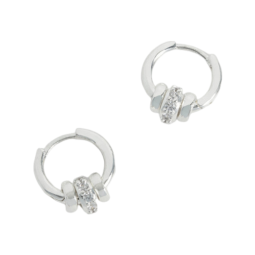 Estella Bartlett Triple Disc Cz Hoop Earrings