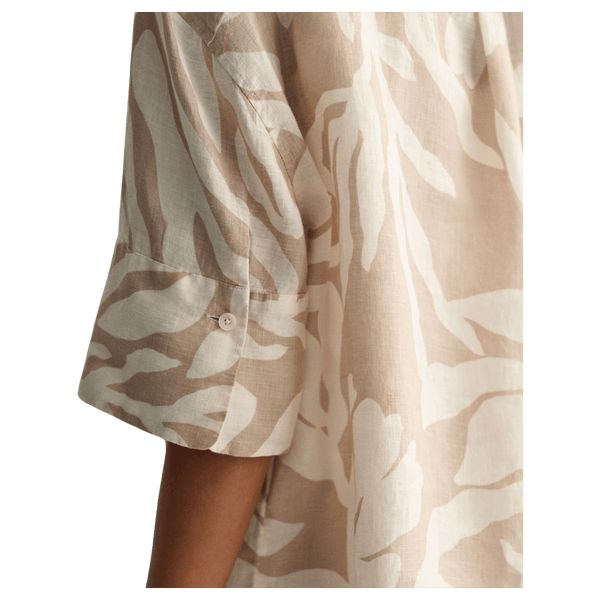 GANT Relaxed Palm Print Short Sleeve Linen Shirt