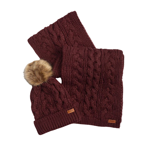 Barbour Penshaw Beanie Hat & Scarf Set for Women