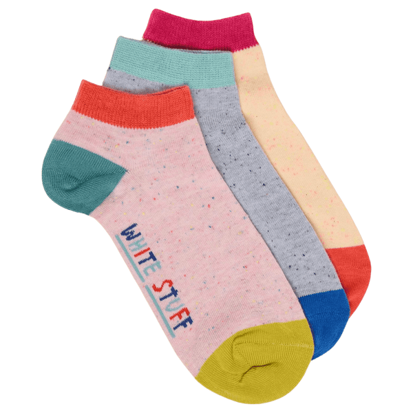 White Stuff 3 Pack Nep Trainer Socks for Women