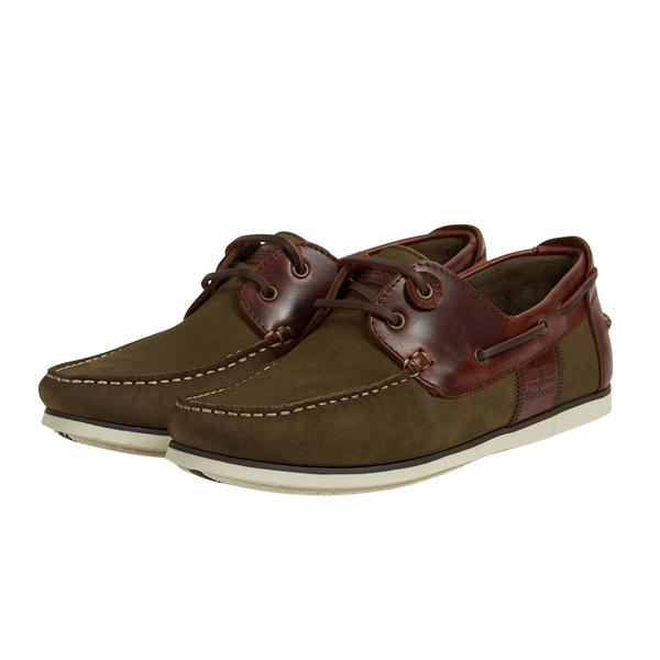 Barbour Capstan Boat Shoes for Men in Olive