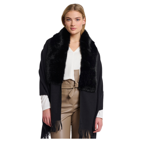 Rino & Pelle Wendy Cape With Fur Details