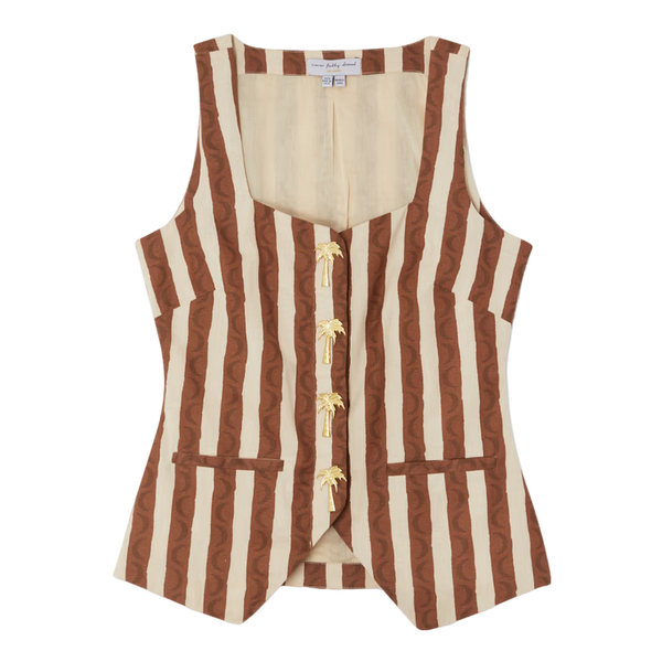 Never Fully Dressed Chocolate Stripe Waistcoat