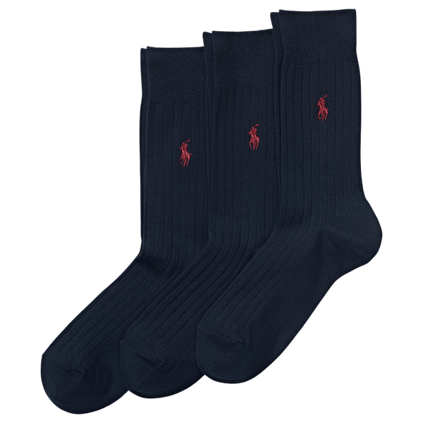 Polo Ralph Lauren Three Pack of Rib-Knit Crew Socks for Men