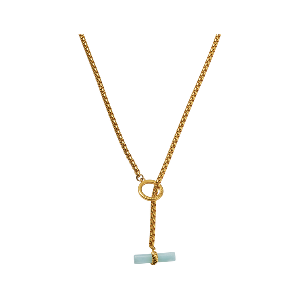 Katie Loxton Azura Waterproof Gold T-bar Necklace