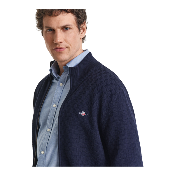 GANT Micro Texture Full Zip Sweater