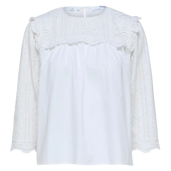 Selected Femme Violette Broderie Anglaise Blouse