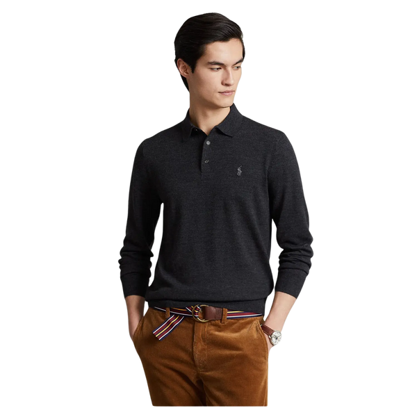 Polo Ralph Lauren Washable Wool Long Sleeve Polo Shirt
