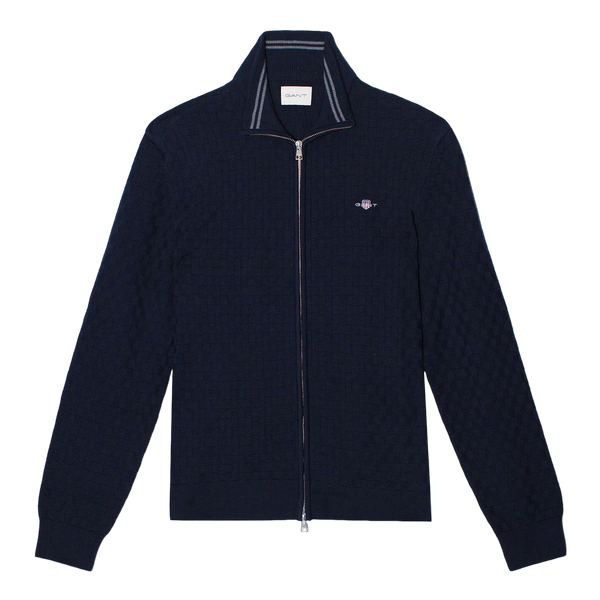 GANT Micro Texture Full Zip Sweater