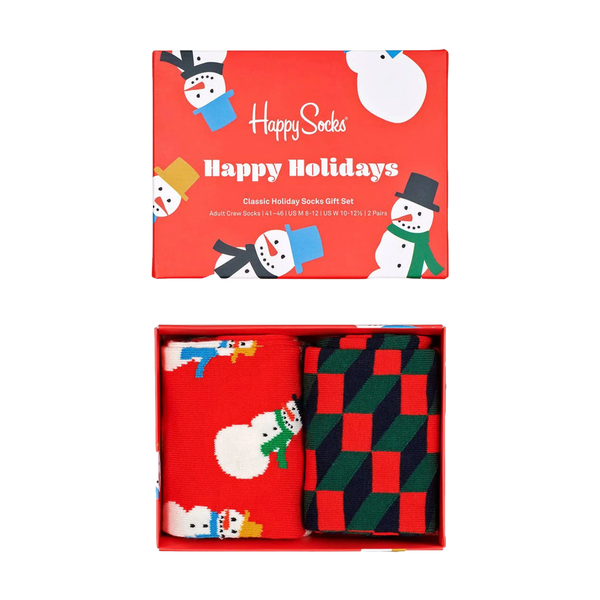 Happy Socks 2 Pack Snowman Socks Gift Set for Men