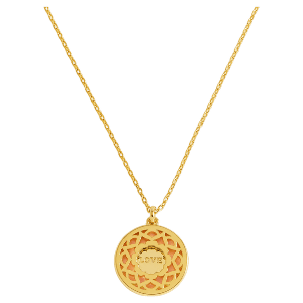 Estella Bartlett 'Love' Pink Enamel Mandala Necklace