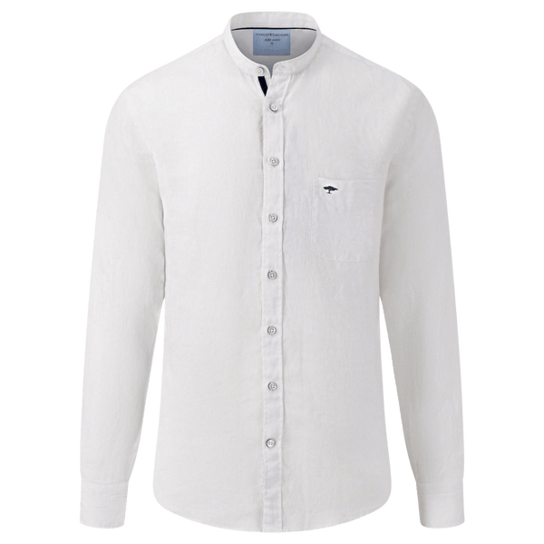 Fynch-Hatton Collarless Linen Shirt for Men