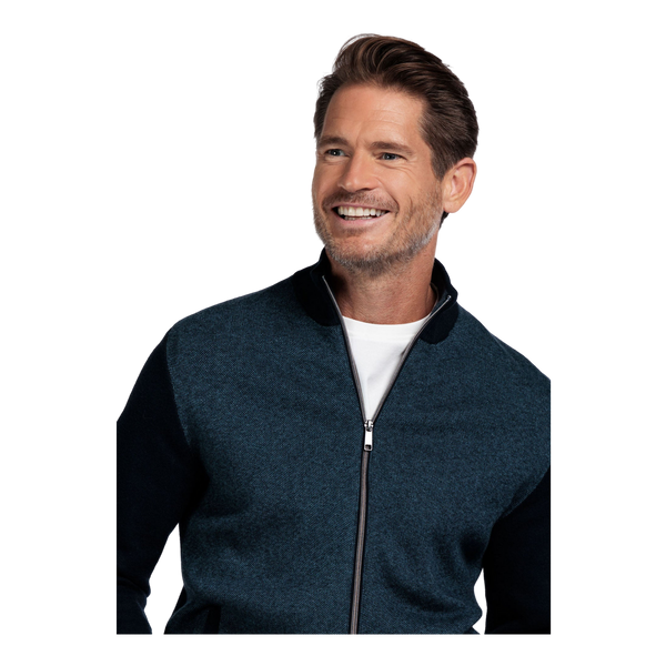 Baileys Full Zip Contrast Sleeve Knit