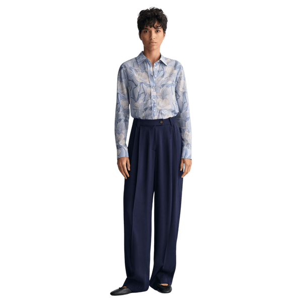 GANT Regular Fit Magnolia Print Cotton Silk Shirt