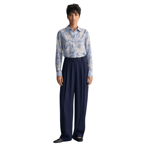 GANT Regular Fit Magnolia Print Cotton Silk Shirt for Women