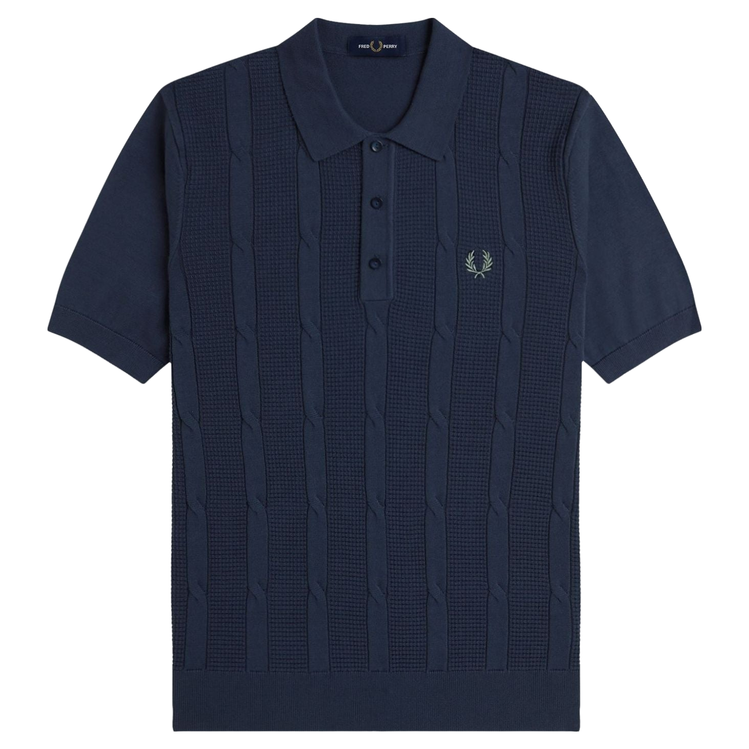 【FRED PERRY】Textured Front Knitted Shirt Fred Perry Textured Front Knit T-Shirt