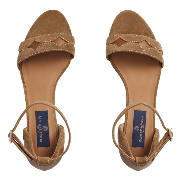 Fairfax & Favor Ohio Mid Heel Suede Sandal