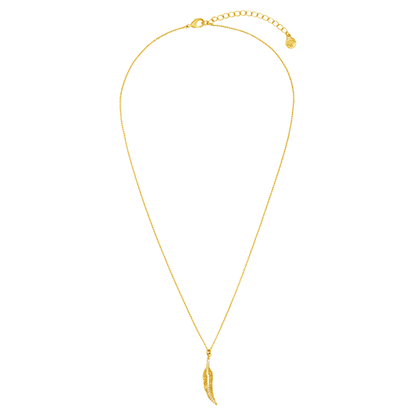 Orelia Jewellery Pave Leaf Charm Necklace