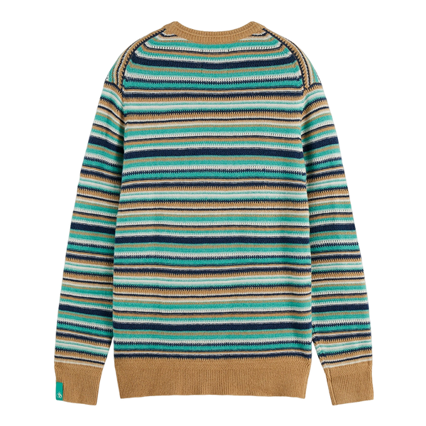 Scotch & Soda Soft Knit Stripe Regular Fit Crew Neck