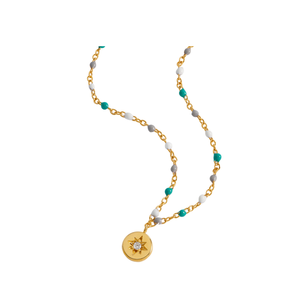 Estella Bartlett Enamel Beaded Star CZ Necklace