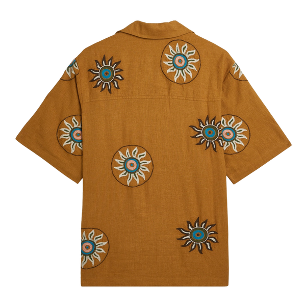 Scotch & Soda Embroidered Linen Short Sleeve Shirt