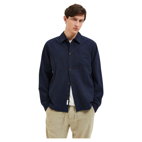 Selected Linen Long Sleeve Overshirt for Men